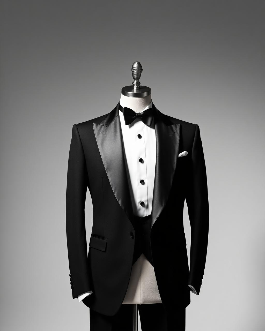 Black Tuxedo Jacket — Wool-mohair with silk facings