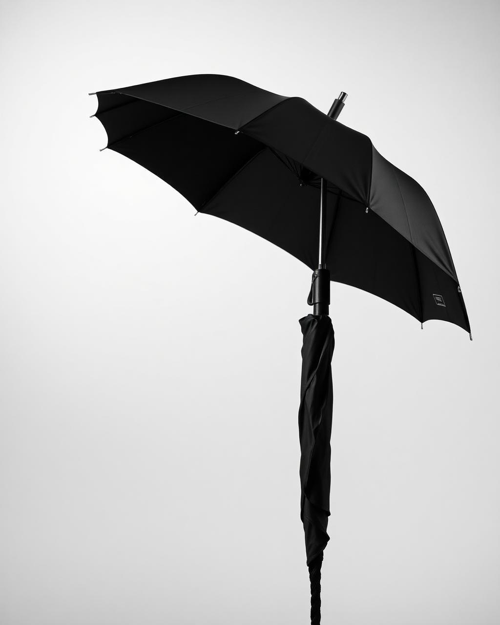 Monogram Umbrella — Pongee canopy, ash wood handle